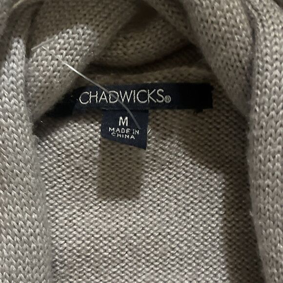 Chadwick of Boston Women’s Gray Open Front Cardigan Sweater Medium - Picture 2 of 3